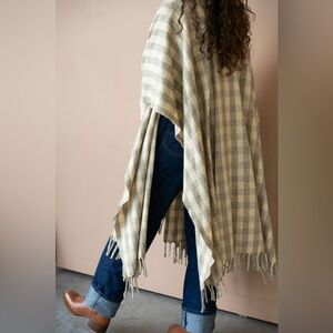 Checkered Wool Cape